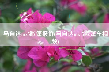 马自达mx5敞篷报价(马自达mx 5敞篷车视频)