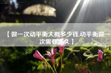 【做一次动平衡大概多少钱,动平衡做一次需要多久】