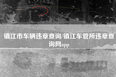 镇江市车辆违章查询/镇江车管所违章查询网app